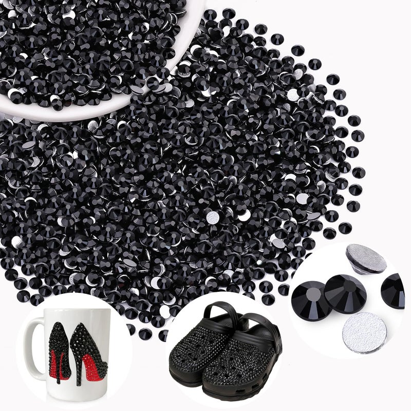BELLEBOOST 2000PCS SS12/3mm Glass Crystal Rhinestones (Jet Black), Bedazzling Flatback Rhinestones for Crafting DIY Crafts Nail Art Makeup Decoration, Gems Diamond Charms for Tumbler Shoes Clothing Mug - Image 1