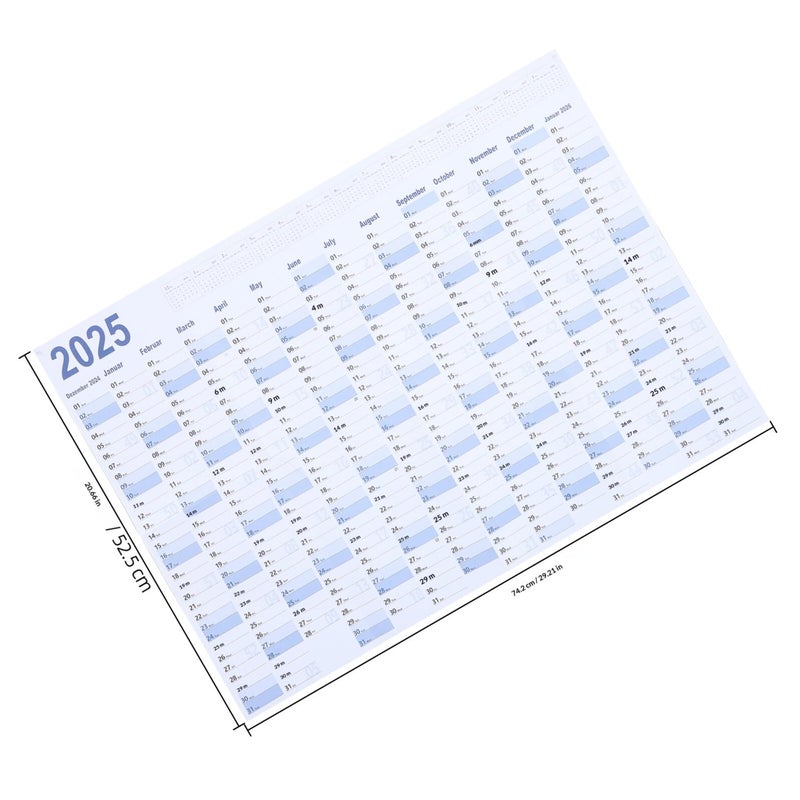 2025 Hanging Wall Calendar English Monthly Planner For Home Office Organization - Image 3