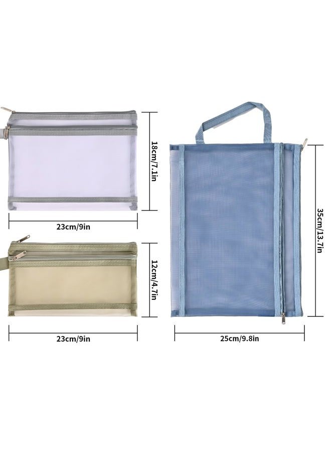 EMOOULI 18Pcs Colored Mesh Zipper Pouch Bags, Double-Layer Nylon Puzzle Storage & Organization Solution for Toys, Games, and More(6Pcs A4 & 6Pcs A5 & 6Pcs A6) - Image 2