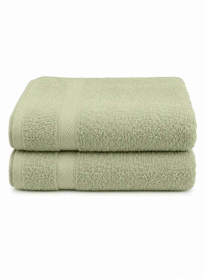Princess 2-Piece Fast Absorbent Bath Towel Set Sage Green 70 x 140cm - Image 1