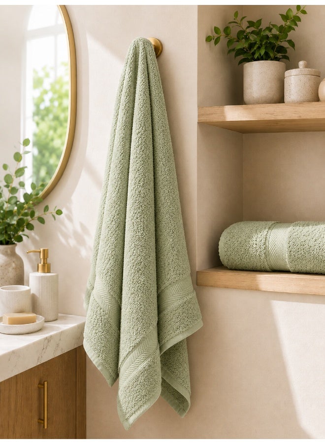 Princess 2-Piece Fast Absorbent Bath Towel Set Sage Green 70 x 140cm - Image 4