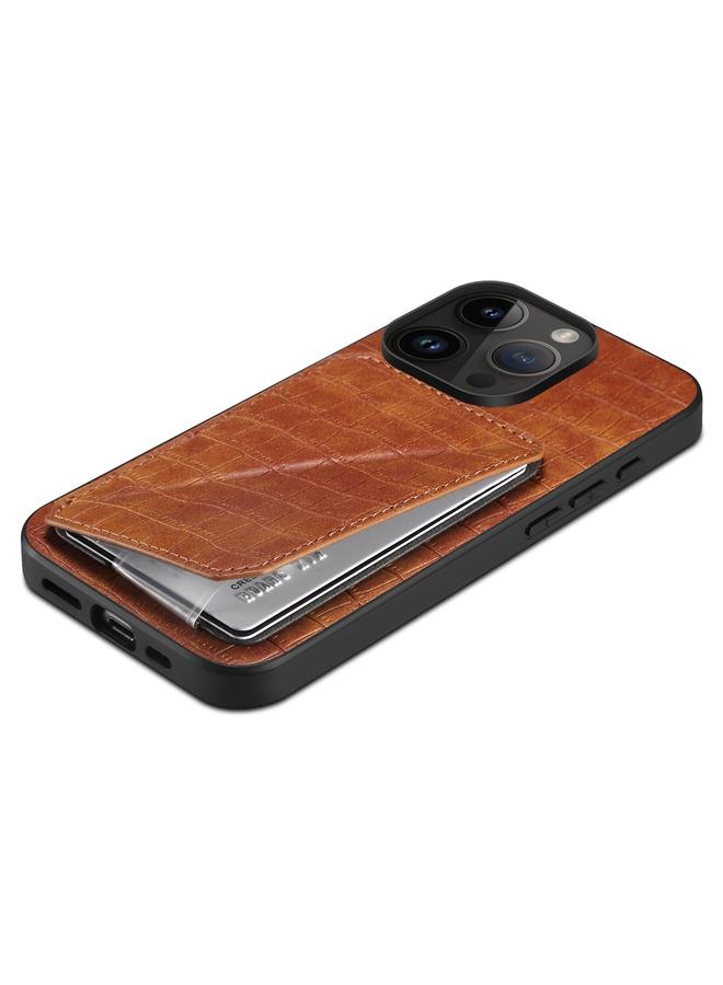 Zaboon Case For iPhone 13 Imitation Crocodile Leather Back Phone Case with Holder - Image 4