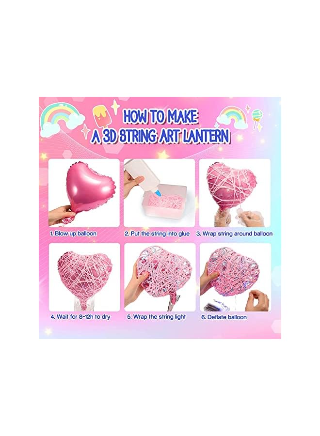 The Bros 3D String Art Kit for Kids, Craft Kits for Kids Age 7-12 Gifts for 7-12 Year Olds Girls Arts and Crafts for Kids Age 7 8 9 10 11 12 Toys for 7 8 9 10 11 12 Year Old Girls DIY Lantern Toys - Image 5