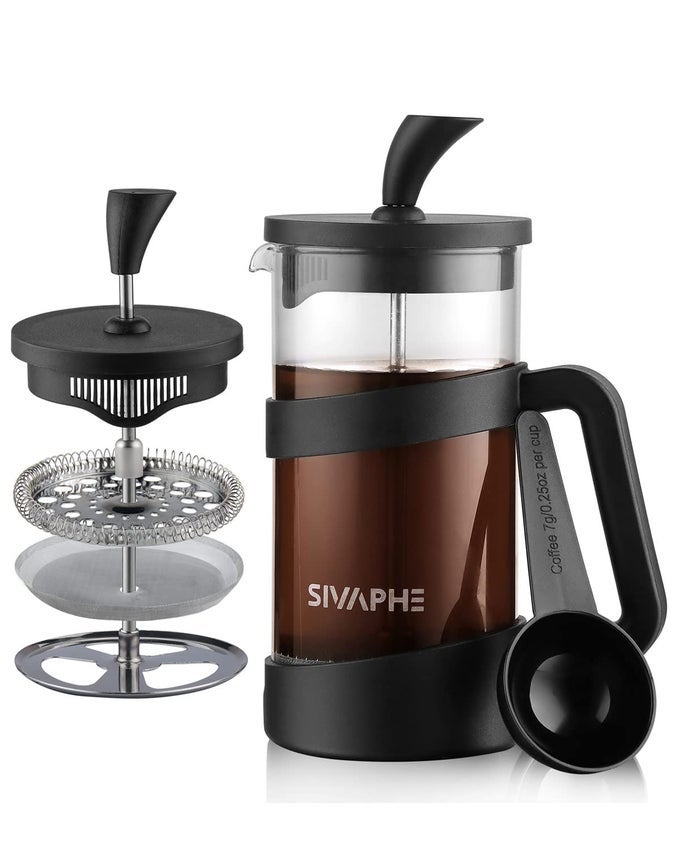 FRENCH PRESS COFFEE MAKER 350ML CAFETIERE COFFEE PLUNGER BLACK 12OZ 12 CUP SMALL TEA PRESS BOROSILICATE GLASS