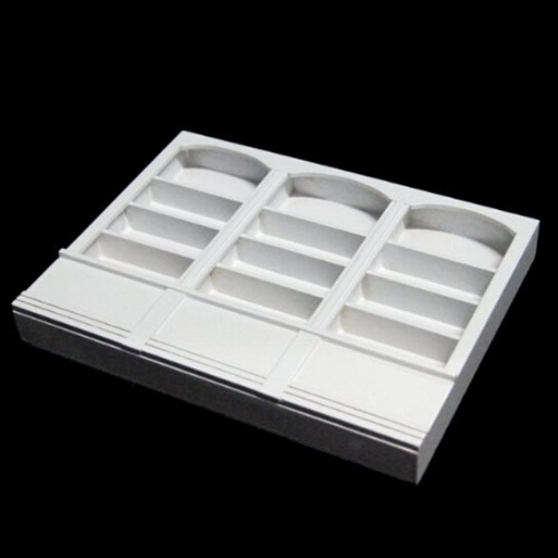 Bestlee 1:12 Dollhouse Miniatures Three-Unit 4-Shelf Bookcase White - Image 4