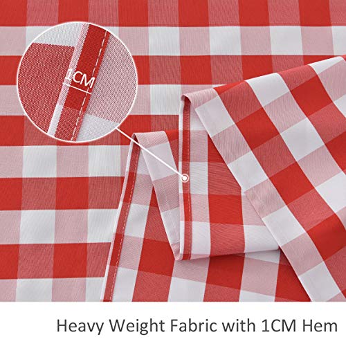 maxmill Rectangle Checkered Tablecloth Waterproof Spillproof Wrinkle Resistant Buffalo Plaid Heavy Weight Table Cloth Gingham Table Cover for Outdoor and Indoor Use, 52 x 70 Inch Red and White - Image 5