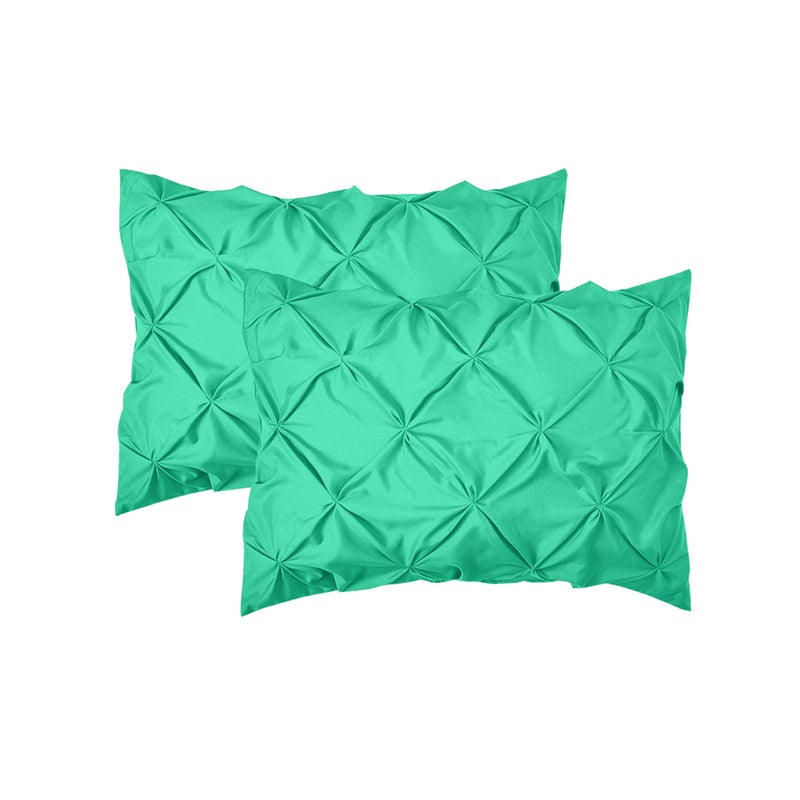 Elegant Comfort Elegant Comfort 2-Pack Sham Set Pinch Pleat Design  1500 Premium Hotel Quality Microfiber  Stylish Design-Easy Care  Wrinkle and Stain Resistant  2-Piece Sham Set  Pleated King  Paradise Teal  - Image 1
