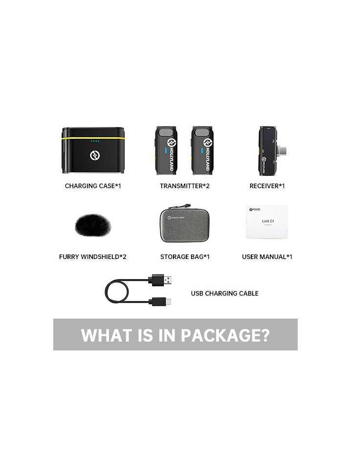 Hollyland Wireless Microphone Lark C1 DUO BK Type-C (Black)