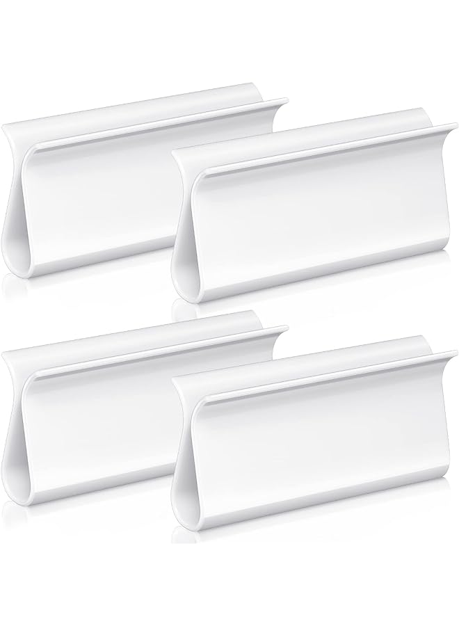 Excefore ستائر النوافذ، ستائر سحب للستائر الدوارة، ستائر سحب للأسفل، ستائر للنوافذ، مقابض ستائر، مقبض حاشية بلاستيكي، أدوات ستائر دوارة للمنزل، إكسسوارات ستائر دوارة (أبيض، 4 قطع) - Image 1