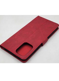 كايو جراب فليب كاييه جلد بحماية 360 درجة لهاتف شاومي ريدمي نوت 10 و ريدمي نوت 10 اس - احمر Xiaomi Redmi Note 10 & Note 10s  - Image 3