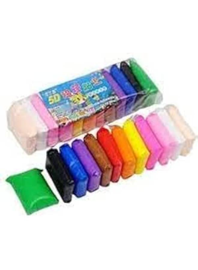 SRK Enterprise 12 Color/Set Light Clay Air Dry Polymer Plasticine Modelling Clay Super Light DIY Soft Creative Handgum Educational Clay Toys,MULTI