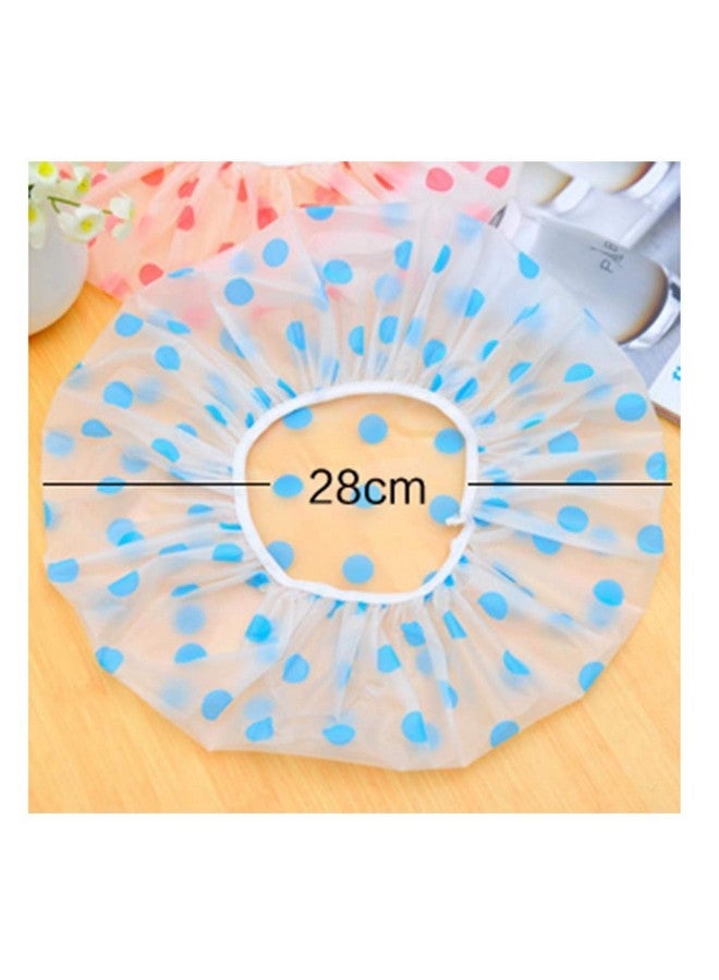 Magnusdeal Reusable Fancy Vinyl Shower Caps, Waterproof EVA Bath Cap Bathing Hair Cap Salon Hat for Kids Adults, Lady Salon Spa with Lace Elastic Band (One Size Fits All)- Beautiful Color Pattern Assorted (Set of 12) - Image 5