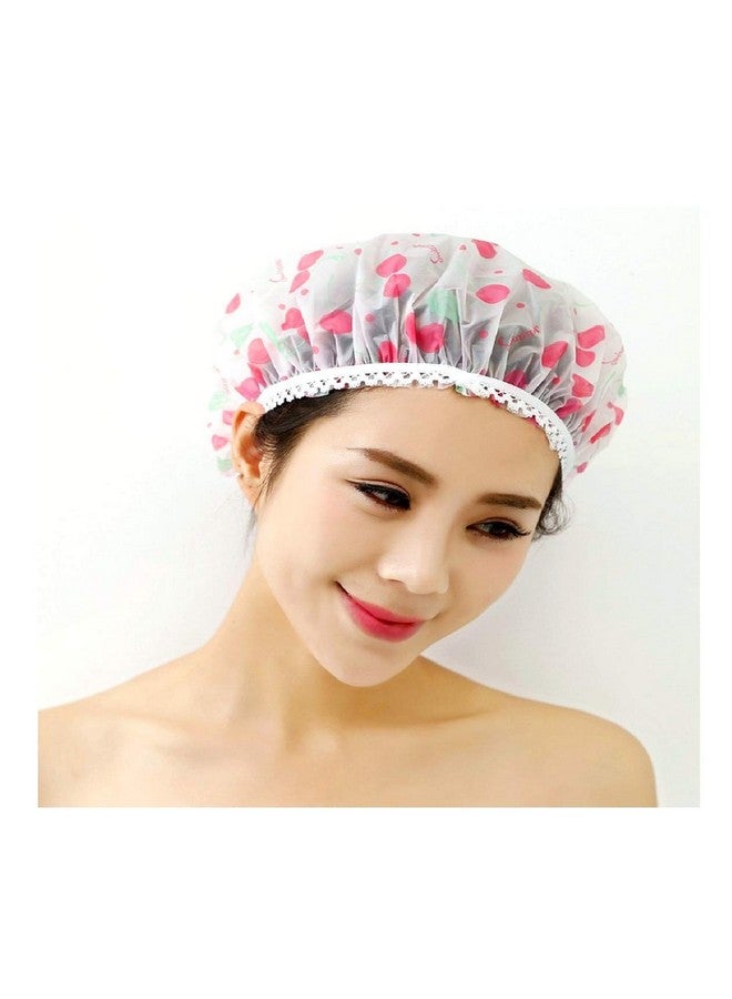 Magnusdeal Reusable Fancy Vinyl Shower Caps, Waterproof EVA Bath Cap Bathing Hair Cap Salon Hat for Kids Adults, Lady Salon Spa with Lace Elastic Band (One Size Fits All)- Beautiful Color Pattern Assorted (Set of 12) - Image 2