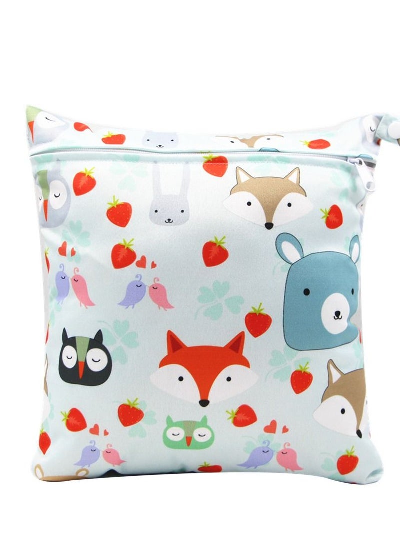 Asenappy Asenappy Cartoon Printed Stroller Single Zipper Car Hanging Bag Stroller Hanging Bag Multi-functional Diaper Storage Bag 