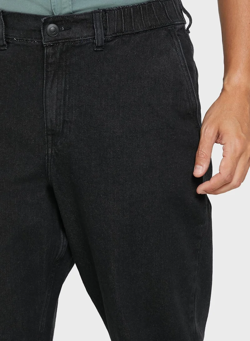 Seventy Five Elasticated Waistband Relaxed Fit Jeans