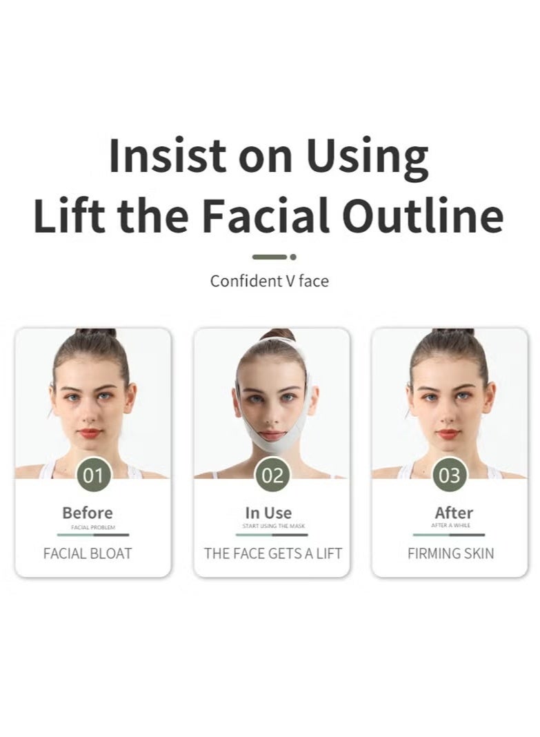Double Chin Reducer,V Line Mask Face Lifting Strap,Face Lift Chin Strap Sculpting Tool,Reusable Face Shaper and Lifting Belt,Chin Up Eliminator,Exclusive Formula For Efficient Improvement(Green) - Image 3