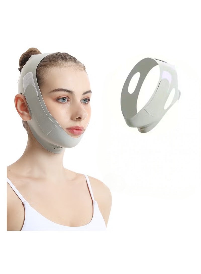 Double Chin Reducer,V Line Mask Face Lifting Strap,Face Lift Chin Strap Sculpting Tool,Reusable Face Shaper and Lifting Belt,Chin Up Eliminator,Exclusive Formula For Efficient Improvement(Green) - Image 1