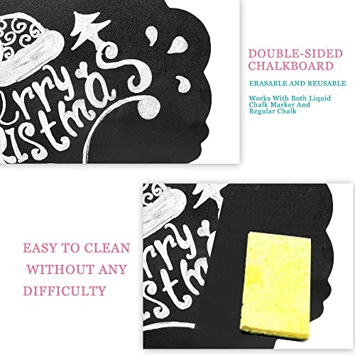KREEPO Chalkboard Sign 10x14 Inch Double Sided Erasable Message Board with Hanging Strings, 4 Shapes - Image 3