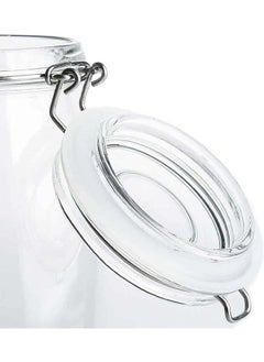 Mash 2 Pieces Clip Jar Big 25oz Glass Food Storage Jars with Airtight Clamp Lids, Air Tight 750ml Clear Preserving Seal Wide Mouth Containers with Wire Clips Fastening Large Kitchen Canisters  - Image 4