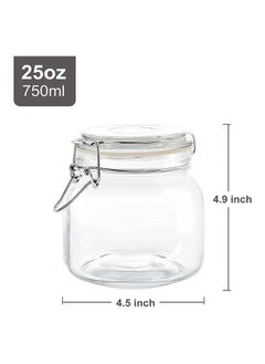 Mash 2 Pieces Clip Jar Big 25oz Glass Food Storage Jars with Airtight Clamp Lids, Air Tight 750ml Clear Preserving Seal Wide Mouth Containers with Wire Clips Fastening Large Kitchen Canisters  - Image 5