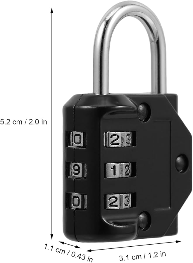 Black Digital Code Lock Padlock Keyless Combination for Gym Locker Portable Weatherproof Heavy Security - Image 3