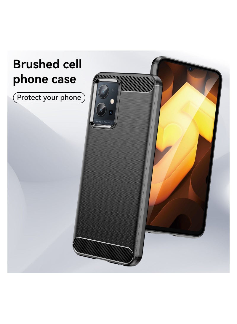 TEAM LUXURY حافظة هاتف مضادة للصدمات لهاتف VIVO T1 5G باللون الأسود - Image 2