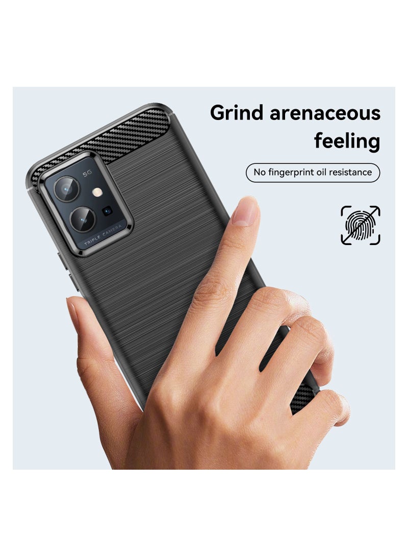 TEAM LUXURY حافظة هاتف مضادة للصدمات لهاتف VIVO T1 5G باللون الأسود - Image 3