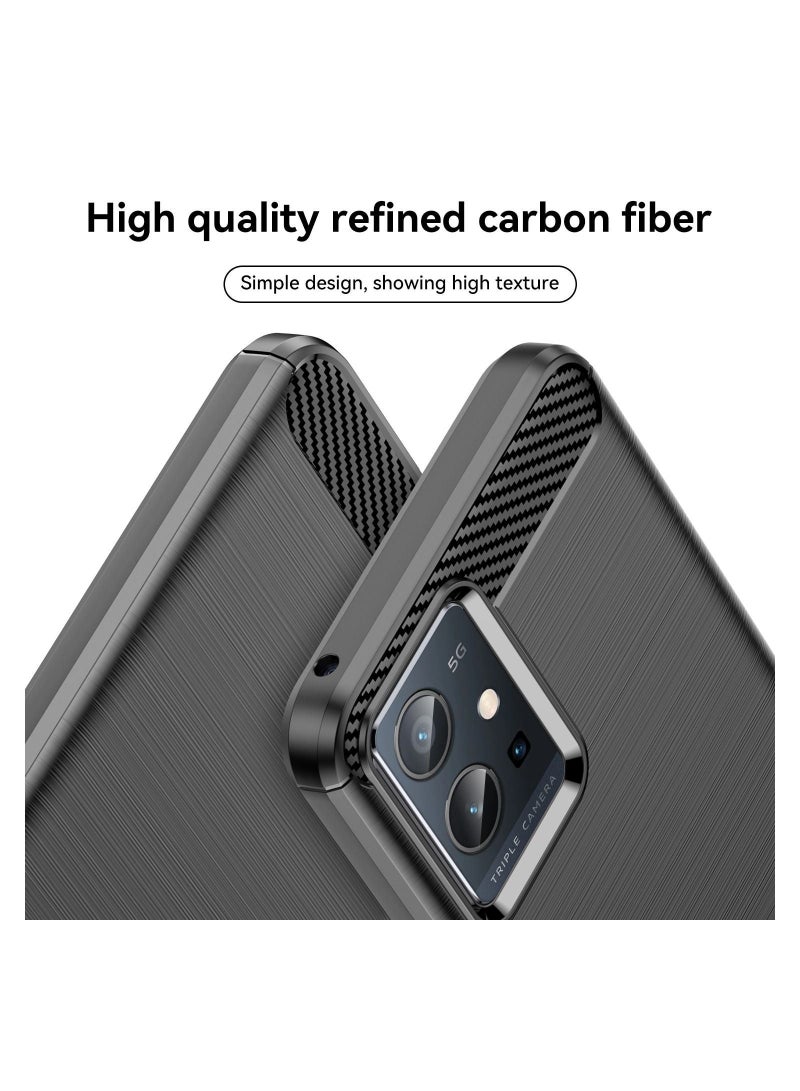 TEAM LUXURY حافظة هاتف مضادة للصدمات لهاتف VIVO T1 5G باللون الأسود - Image 5