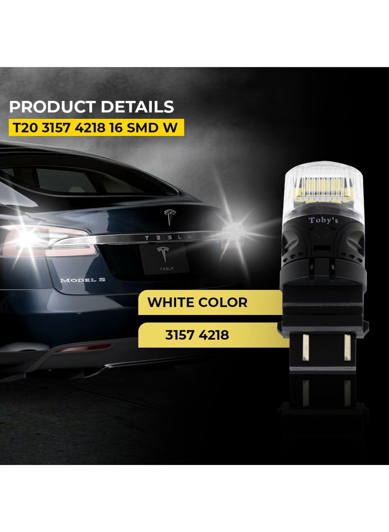 Toby's Toby's Super Bright Power T20 3157 16SMD LED Bulbs with 4218 Chip replacement for Back Up Reverse Brake Lights (White)  - Image 5