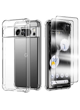 [1+2] For Google Pixel 9 Pro XL Clear Case with Tempered Glass Screen Protector(2pcs), Soft TPU Four Corner Bumper Airbag Anti-drop Protection, Ultra-thin Transparent Cover (Google Pixel 9 Pro XL) - pzsku/ZC2C9FA00D0C721EA9BF6Z/45/1747996896/4cf754c5-f9cb-4579-bed5-347c27ada6fb