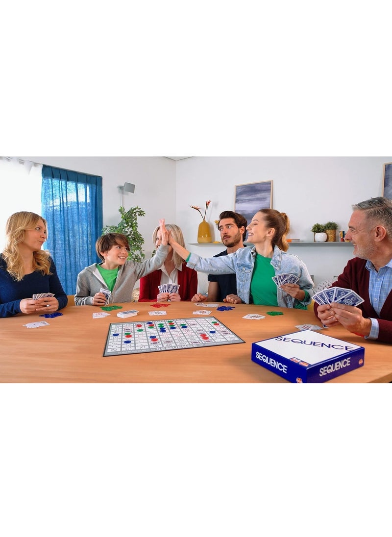 SEQUENCE - The Original Sequence Game with Folding Board, Cards and Chips, Group Games for Friends and Family, Intelligence Toys for Kids and Adults, Gift for Kids on Birthday and Christmas