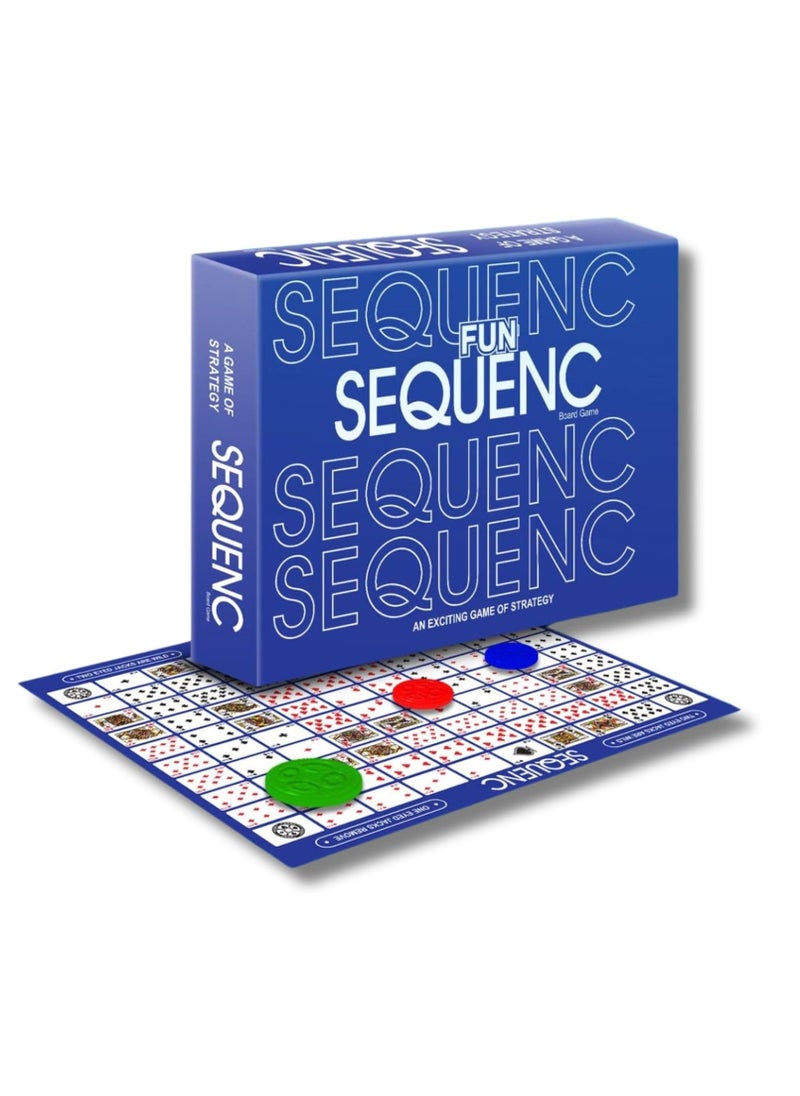 SEQUENCE - The Original Sequence Game with Folding Board, Cards and Chips, Group Games for Friends and Family, Intelligence Toys for Kids and Adults, Gift for Kids on Birthday and Christmas