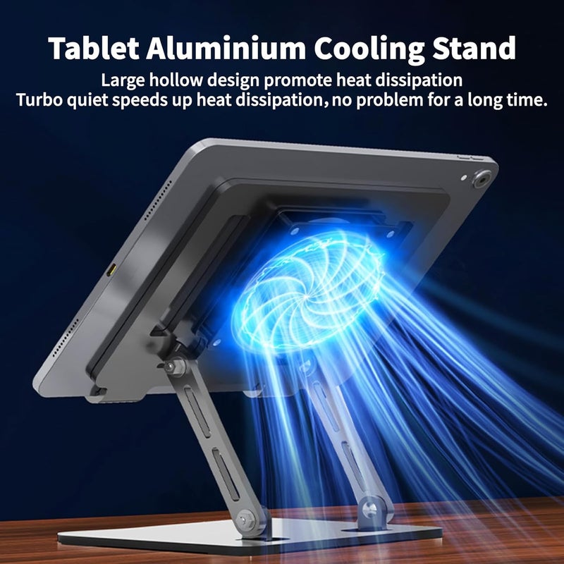 Adjustable Aluminum Laptop Cooling Stand with Fan for 10 - 17 Inch Laptops - Image 5