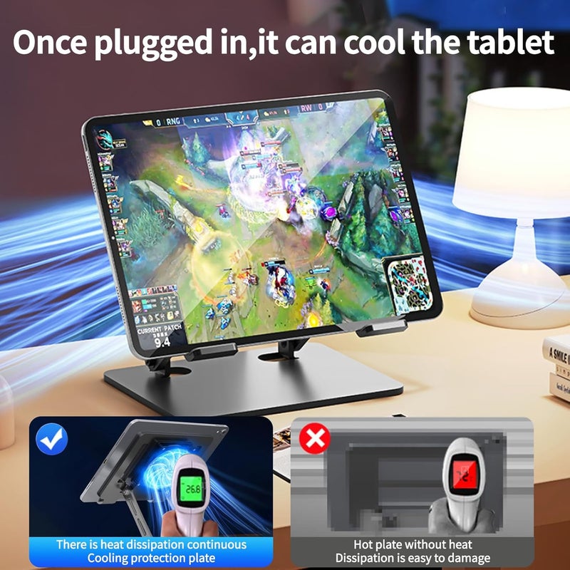 Adjustable Aluminum Laptop Cooling Stand with Fan for 10 - 17 Inch Laptops - Image 3