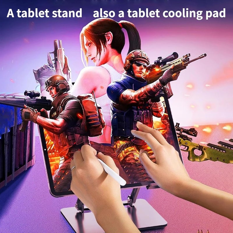 Adjustable Aluminum Laptop Cooling Stand with Fan for 10 - 17 Inch Laptops - Image 4