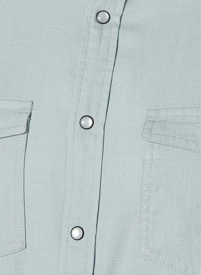 Splash FAV Denim Textured Long Sleeves Slub Shirt - Image 2