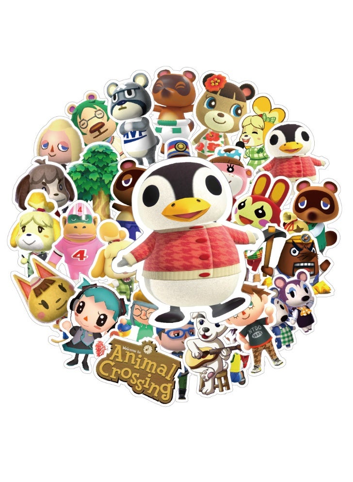 NIBEMINENT 50 Pcs Cartoon Animal Crossing Deco Kit Waterproof Stickers, High Definition Printing Bright Colors, Suitable for Laptop Skateboard Luggage Water Bottle Guitar DIY - Image 1