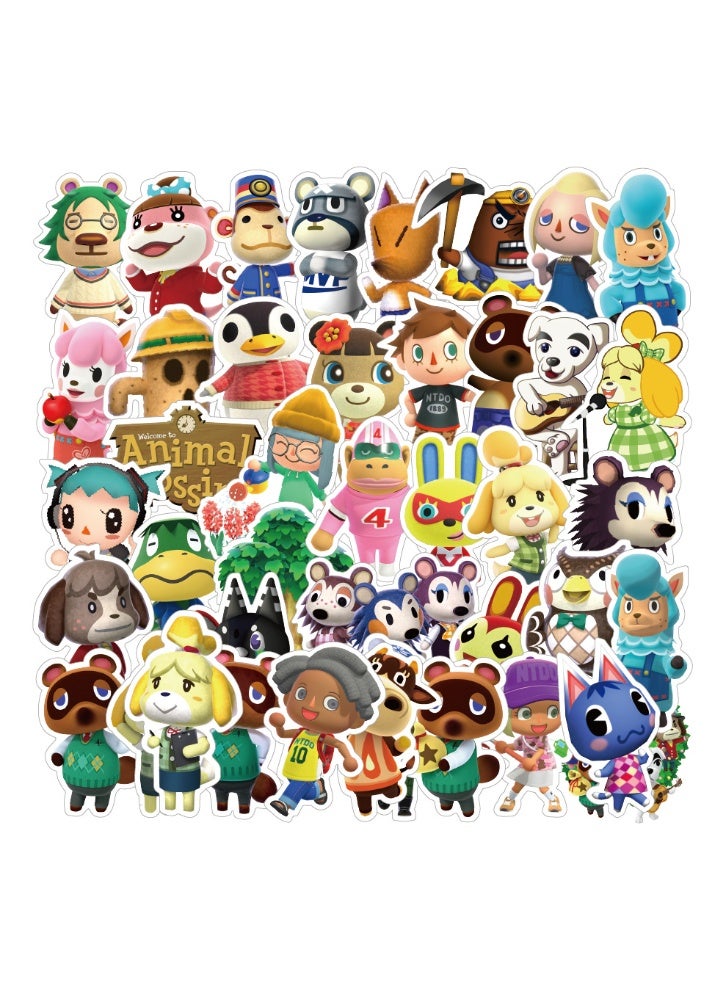 NIBEMINENT 50 Pcs Cartoon Animal Crossing Deco Kit Waterproof Stickers, High Definition Printing Bright Colors, Suitable for Laptop Skateboard Luggage Water Bottle Guitar DIY - Image 2