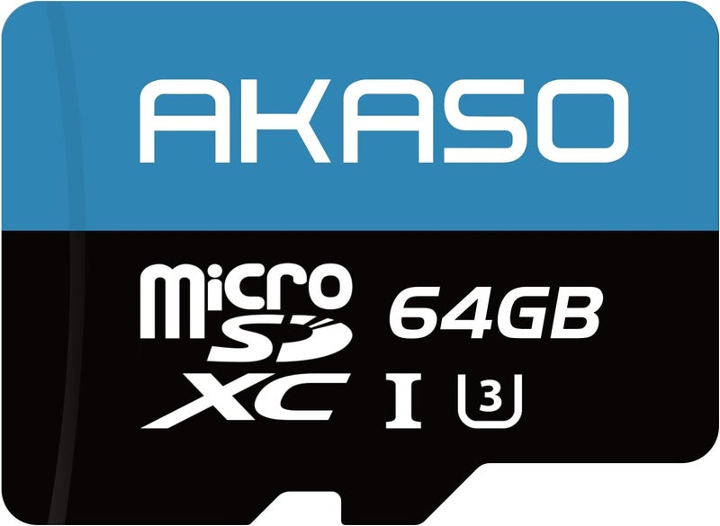 AKASO 64GB microSDXC U3 Memory Card - Up to 100MB/s, UHS-I C10, Full HD, 4K UHD - Image 1