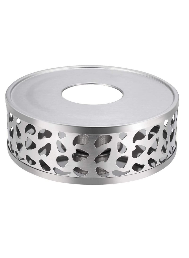 Excefore Teapot Warmer Stainless Steel Heater Coffee Warmer Base Dish Warmer with Tea Light Candle for Glass Teapot and Other heatproof Dish Warming use  - Image 1