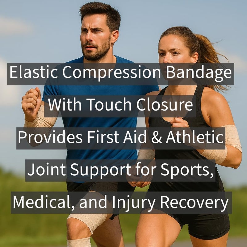 Vakly Elastic Bandage Wrap Rolls with Self-Closure [Pack of 10] Premium 4 Inch Bandages Comfort Athletic Compression Roll, 5 Yards Stretched for Customized First Aid Compression on Knee, Ankle & Wrist - Image 2