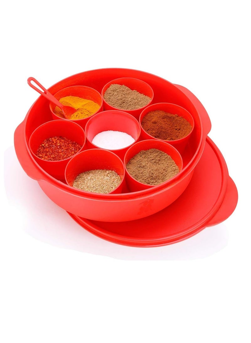 oliveware Plastic Masala Box, Dry fruits, Chips Box - 1 Piece, Red Colour - Image 2