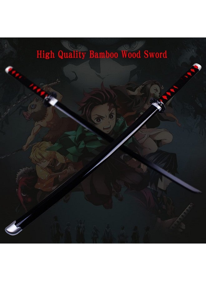 Trunkin Trunkin Kid Katana For Cosplay Life Size Replica Wooden Toy Anime Accessory Toy Collectible | Wooden Sword (Tanjiro Kamado Black Nichirin)  - Image 3