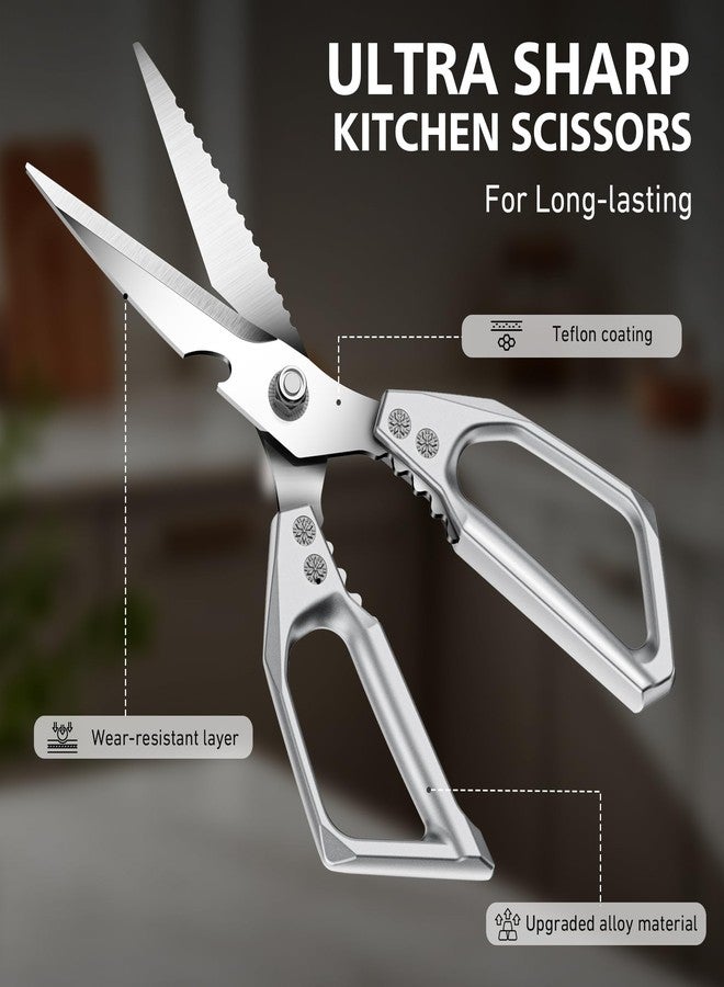 BALUCA Heavy Duty Kitchen Scissors All Purpose - Professional Stainless Steel Japanese Kitchen Shears for Food, Chicken Bones & Turkey | Dishwasher Safe, Sharp Meat & Poultry Scissors (Traditional) - Image 4