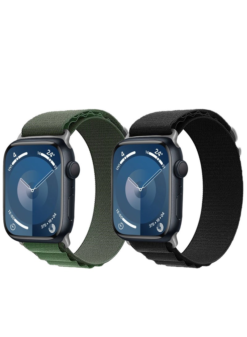 Tersely (2 Pack) Alpine Loop Nylon Band Compatible with Apple Watch 8 41mm/40mm/38mm,Adjustable Sport with Titanium G-Hook Braided bands for iWatch Series 8/7/6/5/4/3/2/1/SE  - Image 1