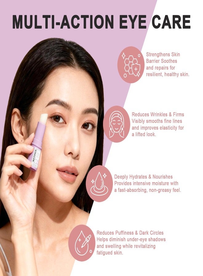 Retinol Eye Stick with Hyaluronic Acid & Collagen - Under Eye Cream for Dark Circles, Puffiness and Wrinkles, Anti-Aging Formula to Reduces Fine Lines, Portable & Gentle Formula, 0.35oz - Image 4