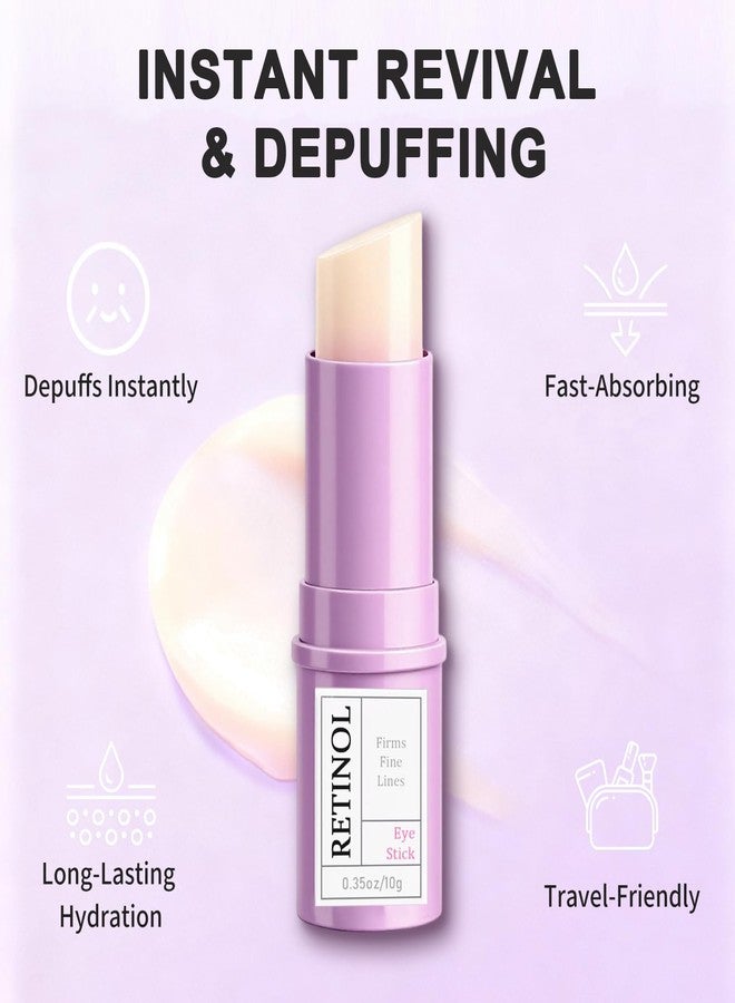 Retinol Eye Stick with Hyaluronic Acid & Collagen - Under Eye Cream for Dark Circles, Puffiness and Wrinkles, Anti-Aging Formula to Reduces Fine Lines, Portable & Gentle Formula, 0.35oz - Image 3