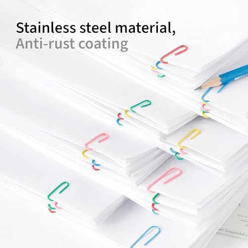 NUOVI 33mm Paperclip-Multicolor | 100 Clips Per Box | Non-Rust Stainless Steel Gem Clips | Perfect for Office, School & Daily Use (Pack of 4) - Image 4