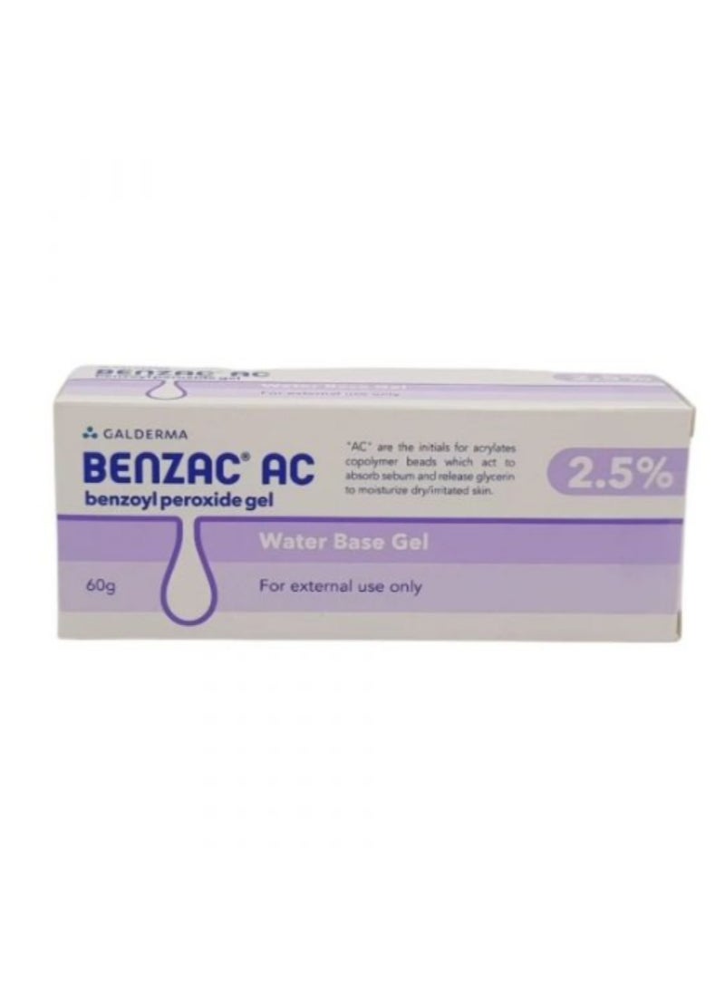 GALDERMA Benzac AC 2.5% Benzoyl Peroxide Gel 60g  - Image 1