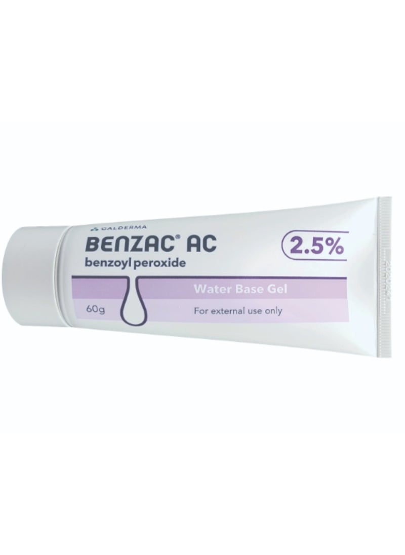 GALDERMA Benzac AC 2.5% Benzoyl Peroxide Gel 60g  - Image 2